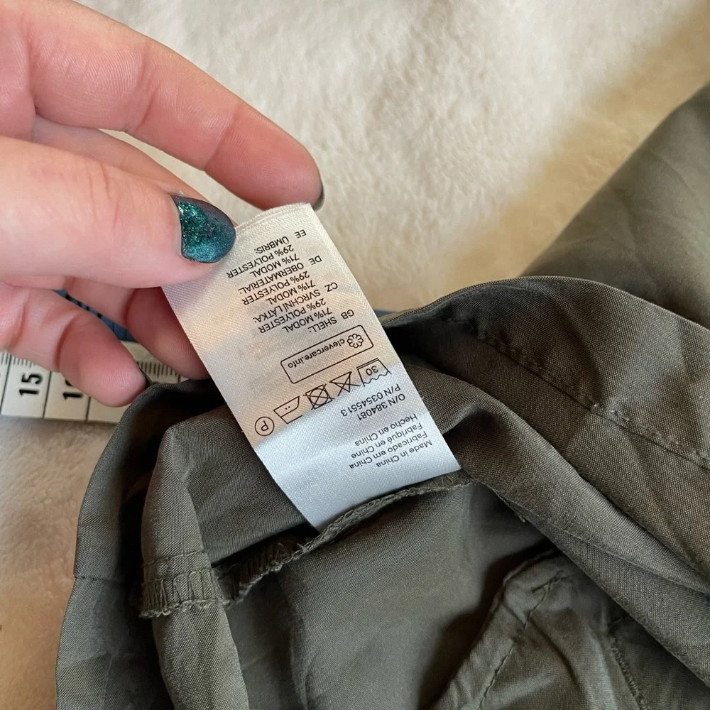 H&M Divided Olive Asymmetrical Zip Utility Jacket | Gorpcore Aesthetic Sz 10